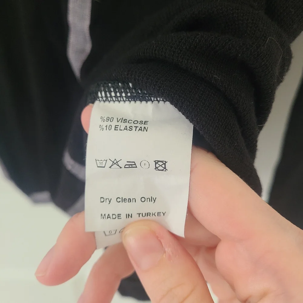 Ermanna Women Contrast Trim Knit Sweater Size 38 Black Metallic Gray Lightweight - Picture 4 of 8